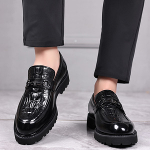 Autumn New Men's Genuine Leather Business Casual <b>Lace</b>-up <b>Shoes</b> for Crocodile Pattern British Formal Wholesale - Product Image 4