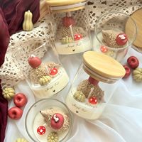 Bougie créative en cire de soja, parfumée, en forme de champignon et de citrouille, sur le thème de la forêt d'automne et de la récolte de pommes, cadeaux de festival, mignonnes faveurs de bougies