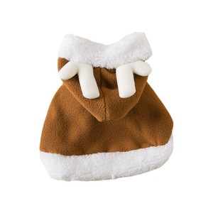 Cape de Noël pour animaux de compagnie avec cornes de renne, costume d'hiver chaud pour chats et chiens - Product Image 5