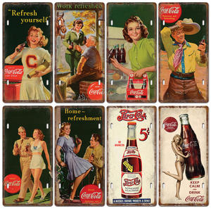 <span class=keywords><strong>Vintage</strong></span> americano para Coca-Cola Tin Pintura Publicidade Cartaz Papelão Offset Papel para Bar Background Wall Decoration Home Wall Ar - Product Image 5