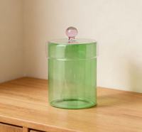 Offre Spéciale : Bocaux de Rangement en Verre Borosilicate Coloré Personnalisé avec Couvercles Transparents pour Cuisine et Garde-Manger
