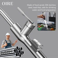 Robinet de cuisine moderne en acier inoxydable SUS 304 de qualité alimentaire Kaiping, rotation à 360 degrés, pulvérisateur extractible