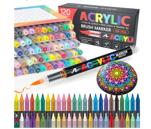 Marcador Acrílico Líquido de 72 Colores, Punta Suave, Tinta Permanente, para Dibujo Artístico, Ancho de Escritura de 6 mm, Punta de Pincel - Product Image 4