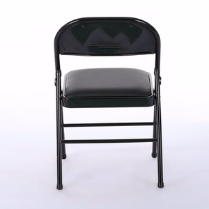 DB 6 uds elegantes sillas plegables negras de hierro y PVC para uso en la sala de estar de Convenciones y Exposiciones - Product Image 5