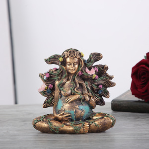 Estatua de la <span class=keywords><strong>Madre</strong></span> Tierra Gaia 2024, Nuevas Manualidades de Resina, Adornos BCA42, Diosa de la Tierra con Mariposa para Decoración del Hogar - Product Image 5