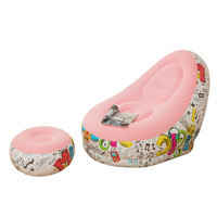 Canapé gonflable moderne épaissi avec repose-pieds, taille personnalisable, en PVC floqué, chaise longue de loisirs portable
