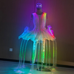 Costume LED Elfe de Nuit, Robe de Ballet à Fibres Optiques avec Tiare Lumineuse, Vêtements à Changement de Couleur LED - Product Image 5