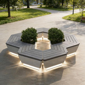 B62 Personalized Water Resistant Flower Pot Long Bench Contemporary Outdoor Leisure Seating Benches for Hotels Schools Parks - Product Image 5