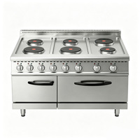 Cuisinière électrique commerciale haute performance avec 6 brûleurs ronds et four de grande capacité, équipement de restauration