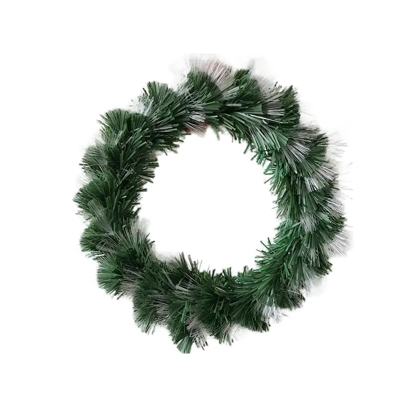 China Factory Outlet 45cm Christmas Decoration Glowing Optical Fiber Realistic Garland