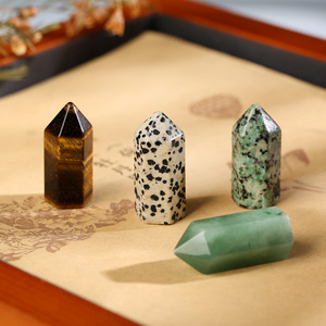 Natürliche sechseckige polierte Edelstein verzierungen Heilung Aura Fluorit Turm Crystal Point Tower Kristalls täbe - Product Image 6