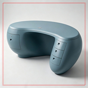 Source Factory Curved Art Fiberglass Reception Desk Luxury Front Desk for Mall Club Lobby Area - Product Image 1