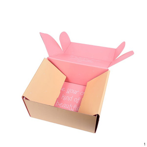 Tùy Chỉnh Logo Tông Thùng Carton Vận Chuyển Mailer Box Hồng Mỹ Phẩm Set Mỹ Phẩm Gửi Thư Chăm Sóc Da Sóng Bao Bì Hộp - Product Image 5