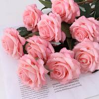 AL-1617 Kunstzijde Rozen Hydraterende Bloemblaadjes Roze Natuurlijke Stijl Handgemaakt Real Touch Bruiloft Huis Terug naar School Decoratie