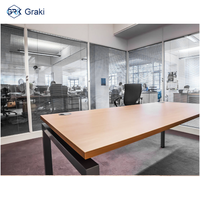 Graki - Panel Divisor de Oficina Moderno de Aluminio, 90 mm de Grosor, Absorción de Sonido de 45 dB, Separador de Habitaciones Modular para Espacios Profesionales y Escolares