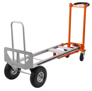 Heavy-Duty 300KG Capacity 3-in-1 Industrial Folding <b>Trolley</b> <b>Four</b>-<b>Wheel</b> Rubber OEM Customizable Aluminum Tool Platform Foldable T - Product Image 4