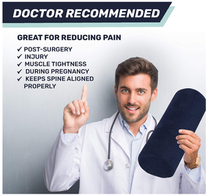 Coussin rond cervical avec <span class=keywords><strong>housse</strong></span> amovible et lavable en coton tricoté 100% et rembourrage en mousse à mémoire <span class=keywords><strong>de</strong></span> forme, conçu <span class=keywords><strong>de</strong></span> manière ergonomique - Product Image 3