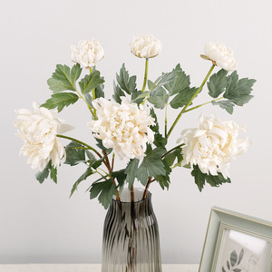 <b>Artificial</b> Dahlias With Two Heads PU Silk Flowers High Simulation Wedding Home Decoration Autumn Powder Color - Product Image 1