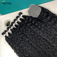 Extensions de cheveux synthétiques Protein Fiber 8+1, résistantes à la chaleur, avec closure