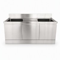 Table de préparation double en acier inoxydable, réglable en hauteur, certifiée NSF 304, antidérapante, durable, pour cuisine de restaurant commercial