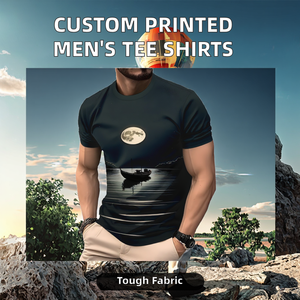 <b>Men's</b> Unisex Custom Digital Printed Jersey <b>T</b>-<b>Shirt</b> Pattern 100% <b>Polyester</b> 180 GSM Anti-Pilling Casual Short Sleeve Regular Fit - Product Image 2