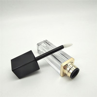 Tubo de Brillo Labial Transparente Cuadrado OEM AS, Logotipo Personalizado para Maquillaje