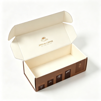 Boîte cadeau de luxe pliable style enveloppe, boîtes en papier à rabat, logo personnalisé imprimé, emballage rigide en papier pour coffret cadeau de grains de café