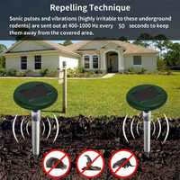 Pelouses extérieures jardin cour parasites sonique pointes piquets chasseur avec LED solaire campagnol serpent répulsif dissuasif taupe répulsif