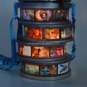 Custom Design <strong>Plastic</strong> Cinema Snack Projector Popcorn <strong>Bin</strong> Buckets Film Tokyo World Resort LED Light up Popcorn Holder <strong>with</strong> <strong>Lid</strong> - Product Image 1