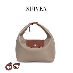 Bolso Hobo Beige de Nailon Impermeable con Cierre Magnético, Estilo Minimalista, para Todas las Temporadas, Bolso de Mano para Mujer - Product Image 2
