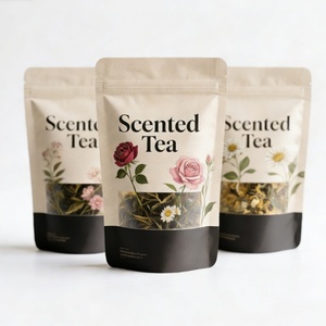 Custom Printed Design Logo Aluminum Foil Food Grade Stand up Pouch Flower Tea Plastic Packaging <b>Bags</b> with Zipper - Product Image 3