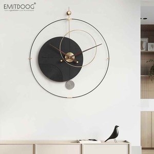 Large Nordic Luxury Wall <b>Clock</b> Round Black Gold Modern Design <b>Battery</b> Powered For Living Room Home Decor - Product Image 4