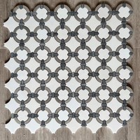 Nouveau motif de fleurs rond jet d'eau marbre marbre pierre mosaïque carrelage pour la décoration de la maison