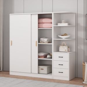 Penjualan laris lemari pakaian kayu sederhana Modern lemari penyimpanan desain pintu geser - Product Image 3