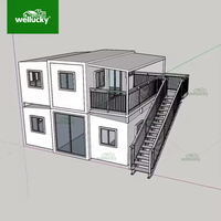 Casa Contenedor Expandible de Lujo WELLUCKY de 40 pies, 3 Dormitorios, 2 Baños, Casa Modular Prefabricada con Estructura de Acero, Hotel, Villa, Resort
