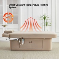 Lit de beauté électrique intelligent en cuir PU, usage commercial, spa, fonctions de massage et de chauffage, design moderne minimaliste, salon