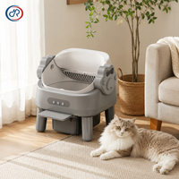 DRH 2026 Bac à litière automatique pour chat, cabine extra large, autonettoyant, avec marchepied amovible, nettoyage manuel et automatique