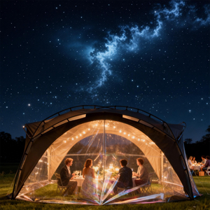 Grande <span class=keywords><strong>tente</strong></span> <span class=keywords><strong>de</strong></span> réception en forme <span class=keywords><strong>de</strong></span> dôme avec parois latérales en tissu maillé TPU, protection UV50+, imperméable, pour le glamping, les mariages, les événements familiaux en plein air, abri contre l'ombre - Product Image 3