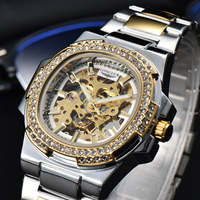Montre mécanique automatique de luxe pour homme, bracelet en acier inoxydable allié de 20 mm, fermoir papillon squelette, tendance, vente en gros