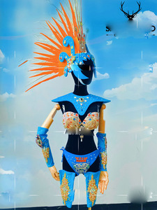 Disfraz de gogo de plumas de <span class=keywords><strong>samba</strong></span> para mujer, fiesta de carnaval, <span class=keywords><strong>Bar</strong></span>, espectáculo de negocios, parque de atracciones - Product Image 2