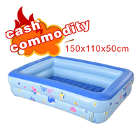 Piscine à balles gonflable en PVC écologique bleue personnalisée de 150 cm pour enfants, portable, pour l'extérieur, accessoires de bain et de natation d'été
