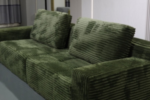 Sofá Modular de 3 Plazas en Corduroy Verde Oliva, Modelo A-29, para Sala de Estar de Apartamento - Product Image 4