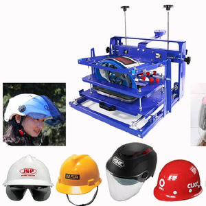 Macchina serigrafica con cappuccio rigido per casco di sicurezza a un colore