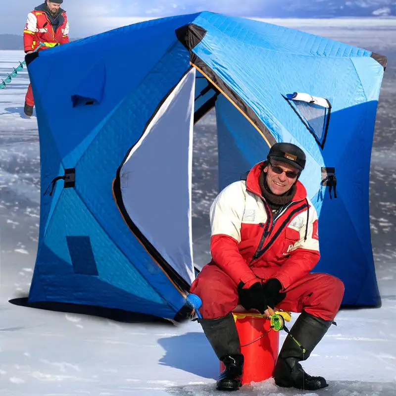 Hot-Selling Winter Fishing Tent Fiberglass Ice Fishing Shelter with Ice Cube Feature