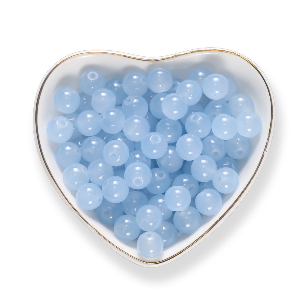 Perle de verre 8mm - bleu ciel