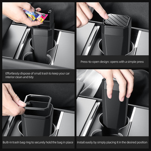 Nuevo Diseño de Contenedor de Basura de Plástico para Auto con Tapa, Almacenamiento en la Consola, Bote de Basura para Vehículo, Accesorios para Auto y Hogar - Product Image 6