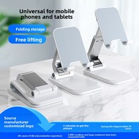 Support de téléphone portable pliable et réglable avec logo personnalisé, vente en gros, support de bureau pour iPhone Android, diffusion en direct, cadeau de bureau