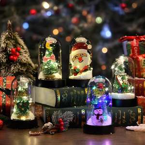 प्लास्टिक की रोशनी वाली बर्फ दृश्य क्रिसमस पार्टी क्रिसमस ट्री रिहिडियर सांटा क्लॉस क्रिसमस लाइट उपहार - Product Image 2