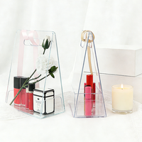 Panier-cadeau portable en acrylique transparent pour fleurs de rose, idéal pour les mariages et les anniversaires