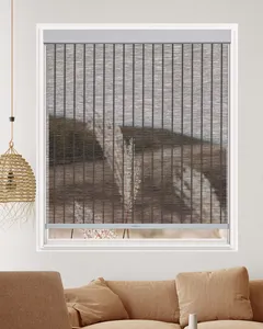 New Arrival Natural Bamboo-like Fabric Free-stop System Wholesale Window Roller Shades Blinds